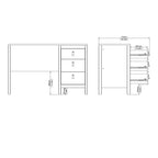 Barcelona desk 3 drawers in matt black