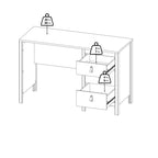 Barcelona desk 3 drawers in matt black