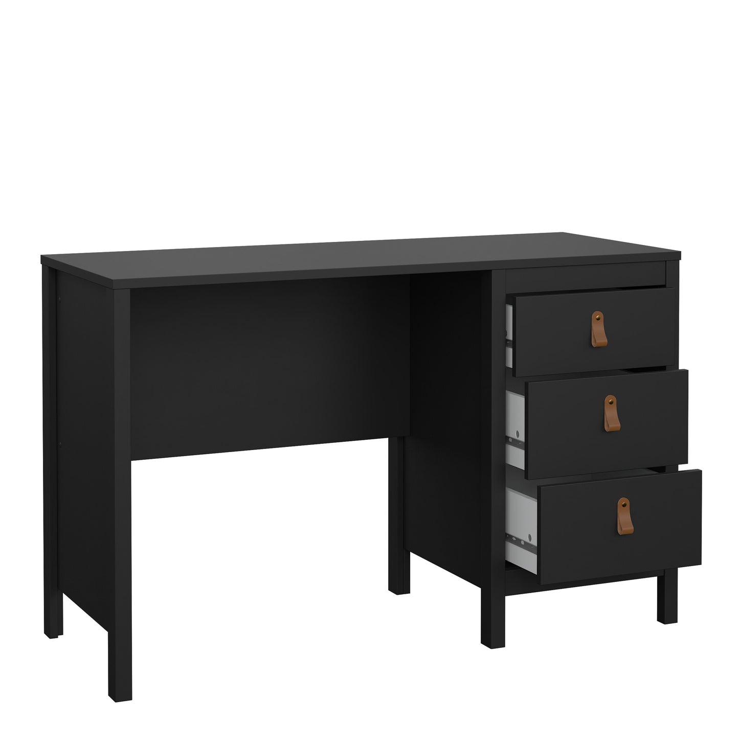 barcelona desk 3 drawers in matt black