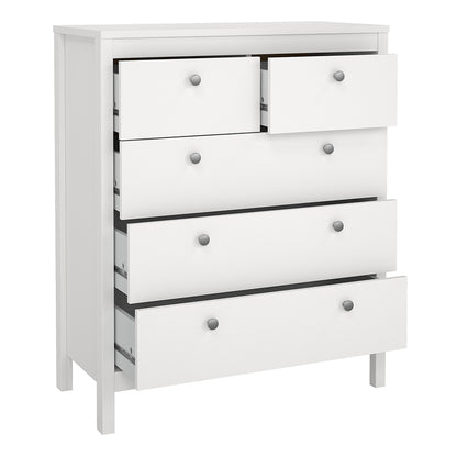 madrid chest 3+2 drawers in white