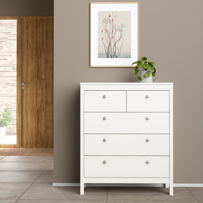 madrid chest 3+2 drawers in white