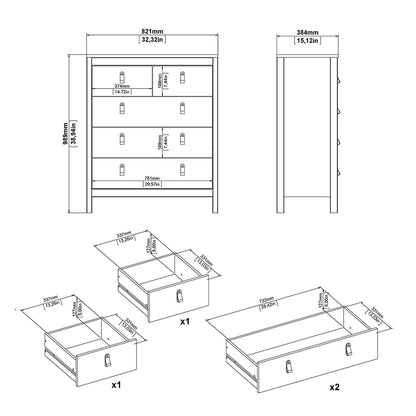 madrid chest 3+2 drawers in matt black