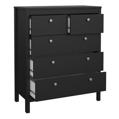 madrid chest 3+2 drawers in matt black