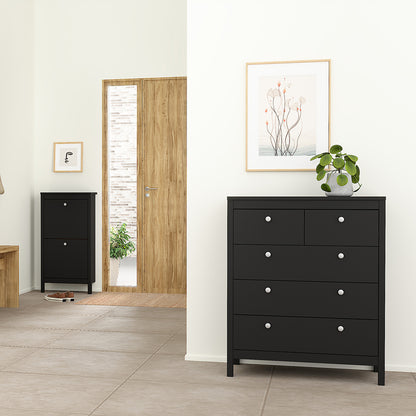 madrid chest 3+2 drawers in matt black