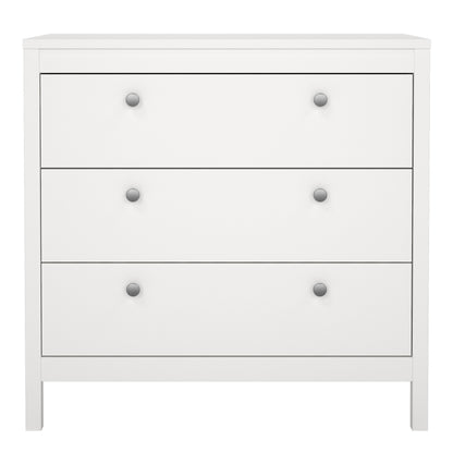 madrid chest 3 drawers in white