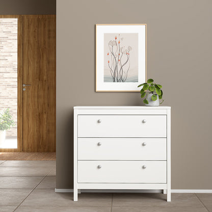 madrid chest 3 drawers in white