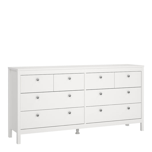madrid double dresser 4+4 drawers in white