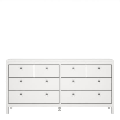 madrid double dresser 4+4 drawers in white