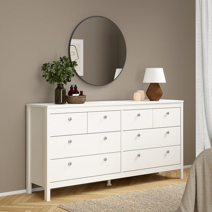 madrid double dresser 4+4 drawers in white