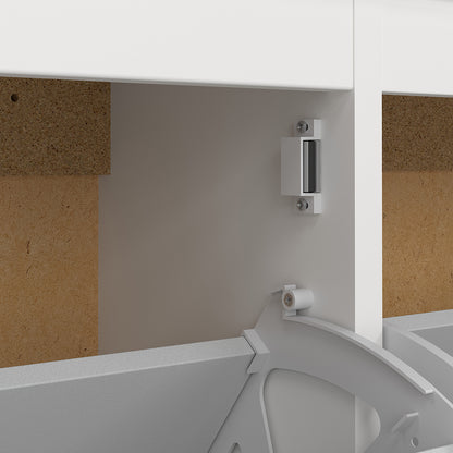 madrid shoe cabinet 4 flip down doors in white