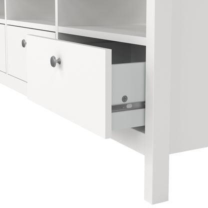 madrid tv unit 3 drawers in white