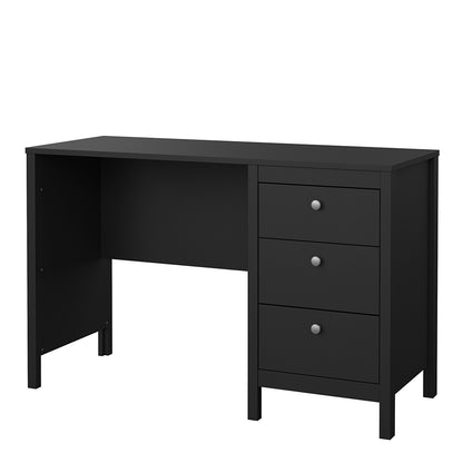 madrid desk 3 drawers matt black