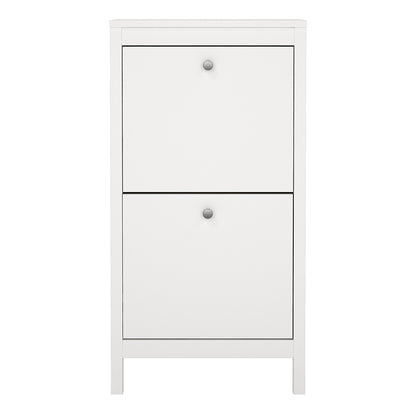 madrid shoe cabinet 2 flip down doors white