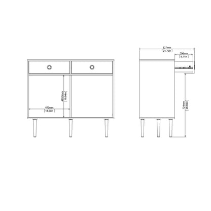 rome sideboard 2 sliding doors 2 drawers in jackson hickory oak and matt black