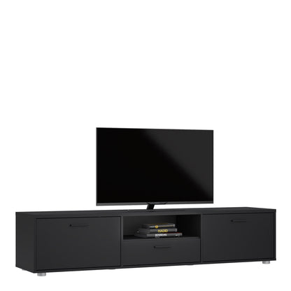 media tv unit with 2 doors 1 drawer 177cm black