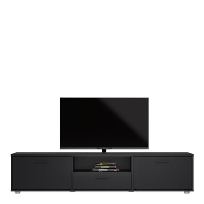 media tv unit with 2 doors 1 drawer 177cm black
