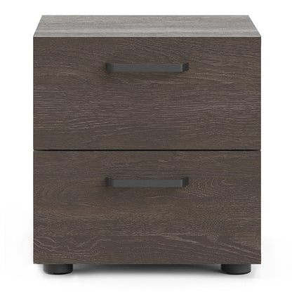 dallas nightstand 2 drawers in rovere gessato dark oak