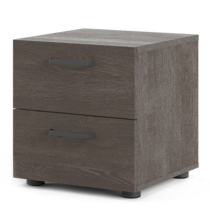 dallas nightstand 2 drawers in rovere gessato dark oak