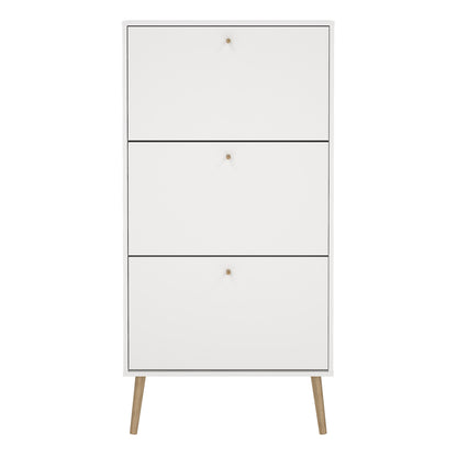 cumbria shoe cabinet 3 flip down doors white