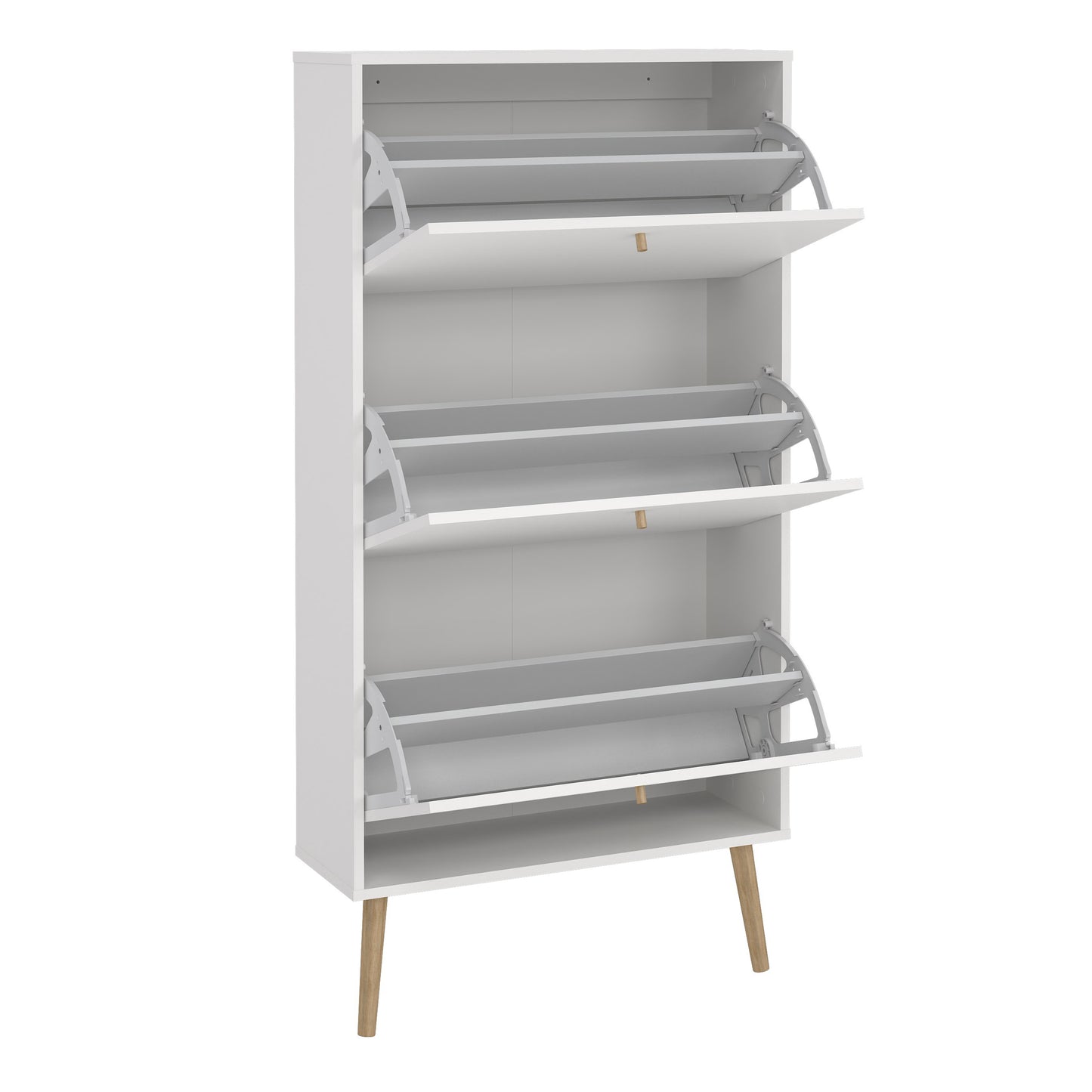 cumbria shoe cabinet 3 flip down doors white
