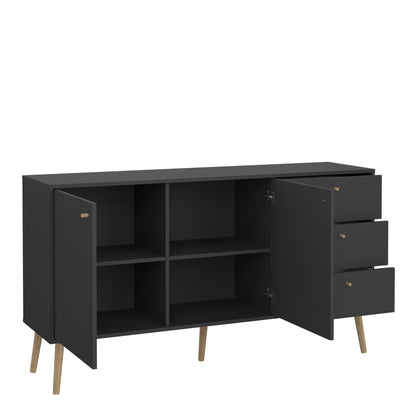 cumbria sideboard 2 doors + 3 drawers dark grey