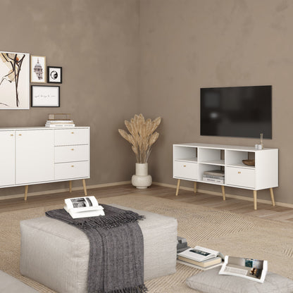 cumbria tv-unit 2 drawers white