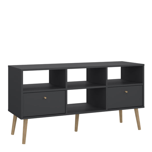 cumbria tv-unit 2 drawers dark grey