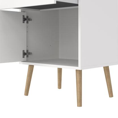 cumbria nightstand 1 door + 1 drawer white