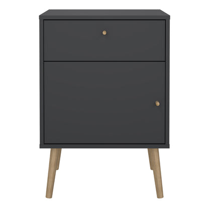 cumbria nightstand 1 door + 1 drawer dark grey