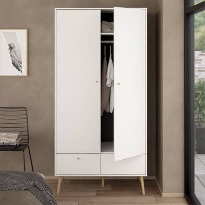 cumbria wardrobe with 2 doors + 2 drawers white