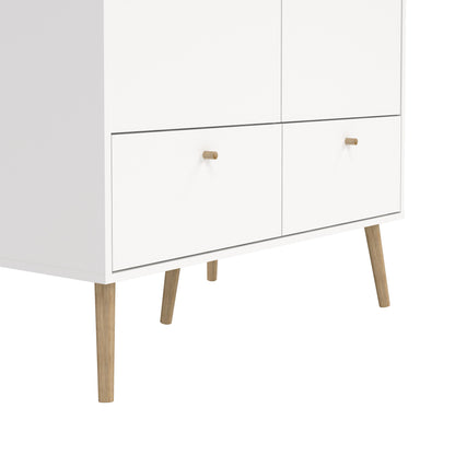 cumbria wardrobe with 2 doors + 2 drawers white