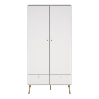 cumbria wardrobe with 2 doors + 2 drawers white