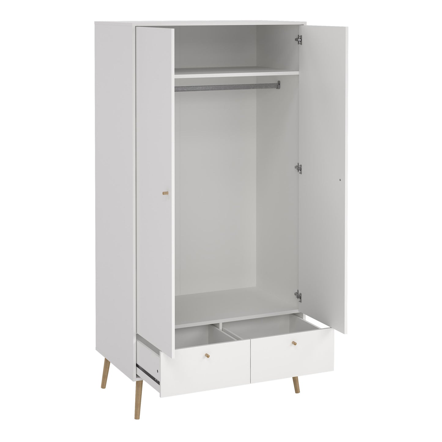 cumbria wardrobe with 2 doors + 2 drawers white