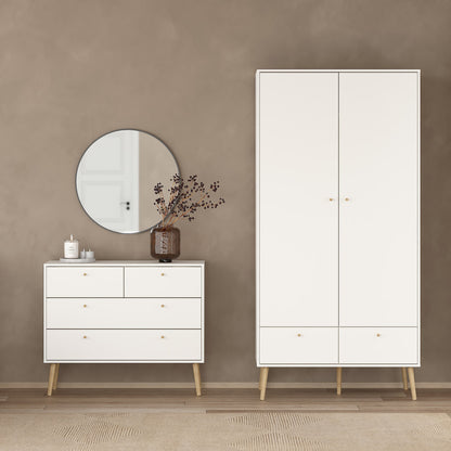 cumbria wardrobe with 2 doors + 2 drawers white
