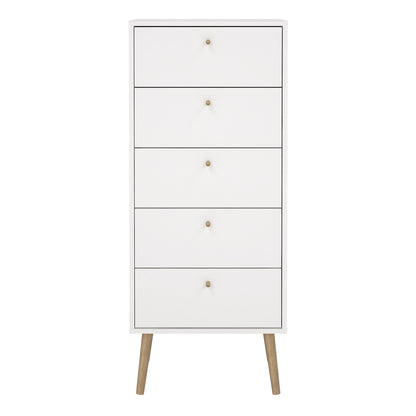 cumbria chest 5 drawers white