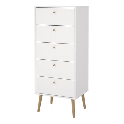 cumbria chest 5 drawers white