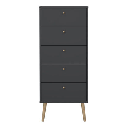 cumbria chest 5 drawers dark grey