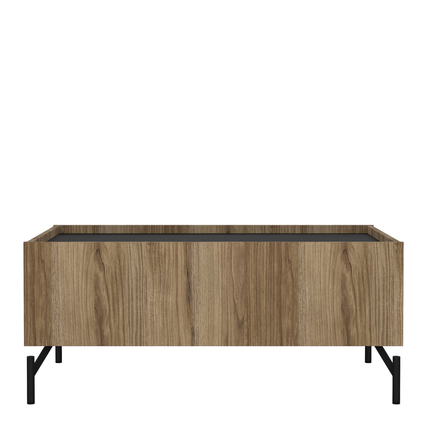 kendall coffee table with 2 drawers oak and black