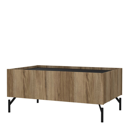 kendall coffee table with 2 drawers oak and black