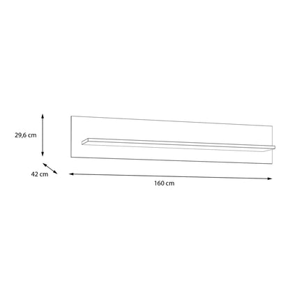 bohol 160cm wall shelf in riviera oak/grey oak
