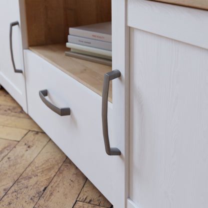 bohol 2 door 1 drawer tv unit in riviera oak/white