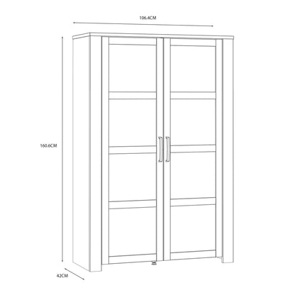 bohol 2 door display cabinet in riviera oak/navy