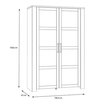 bohol 2 door display cabinet in riviera oak/grey oak