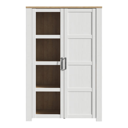 bohol 2 door display cabinet in riviera oak/white
