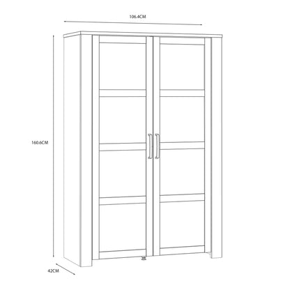 bohol 2 door display cabinet in riviera oak/white