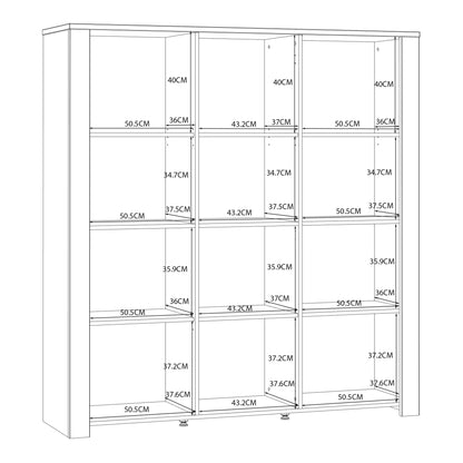 bohol 3 door large display cabinet in riviera oak/white