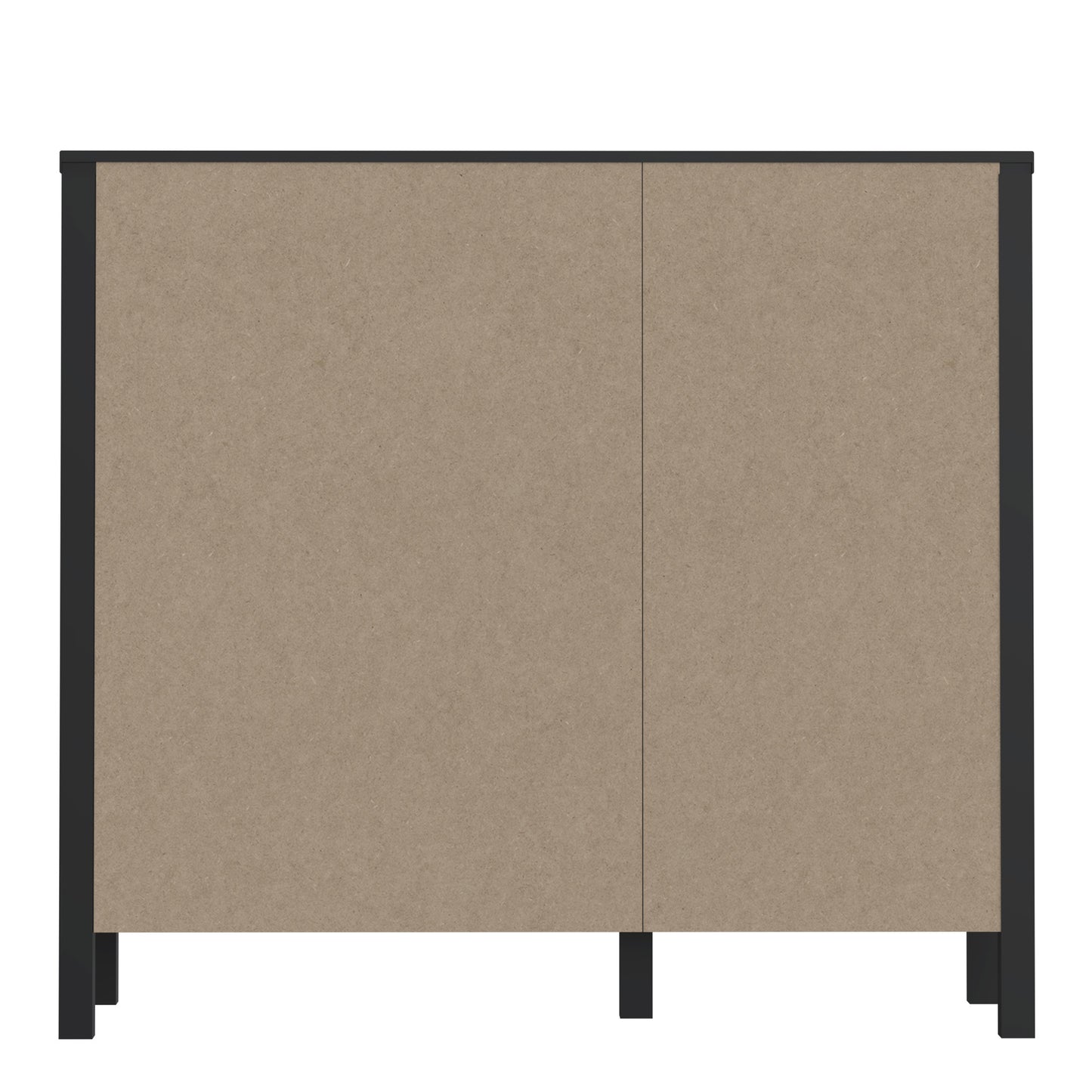 high rock storage/display chest in matt black/riviera oak