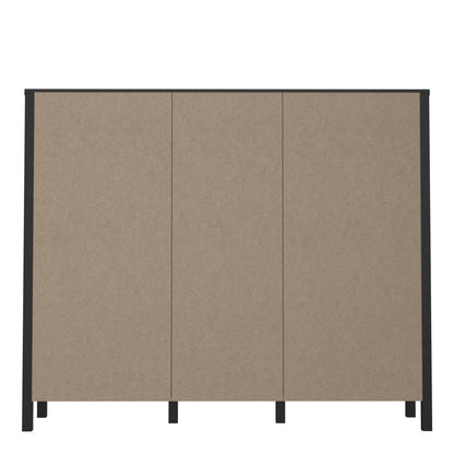high rock shelf unit in matt black/riviera oak