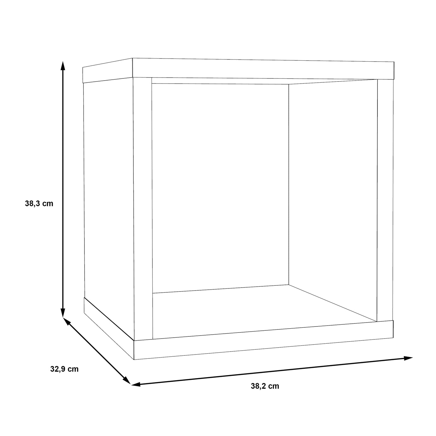 mauro 1 shelf storage unit in matt white