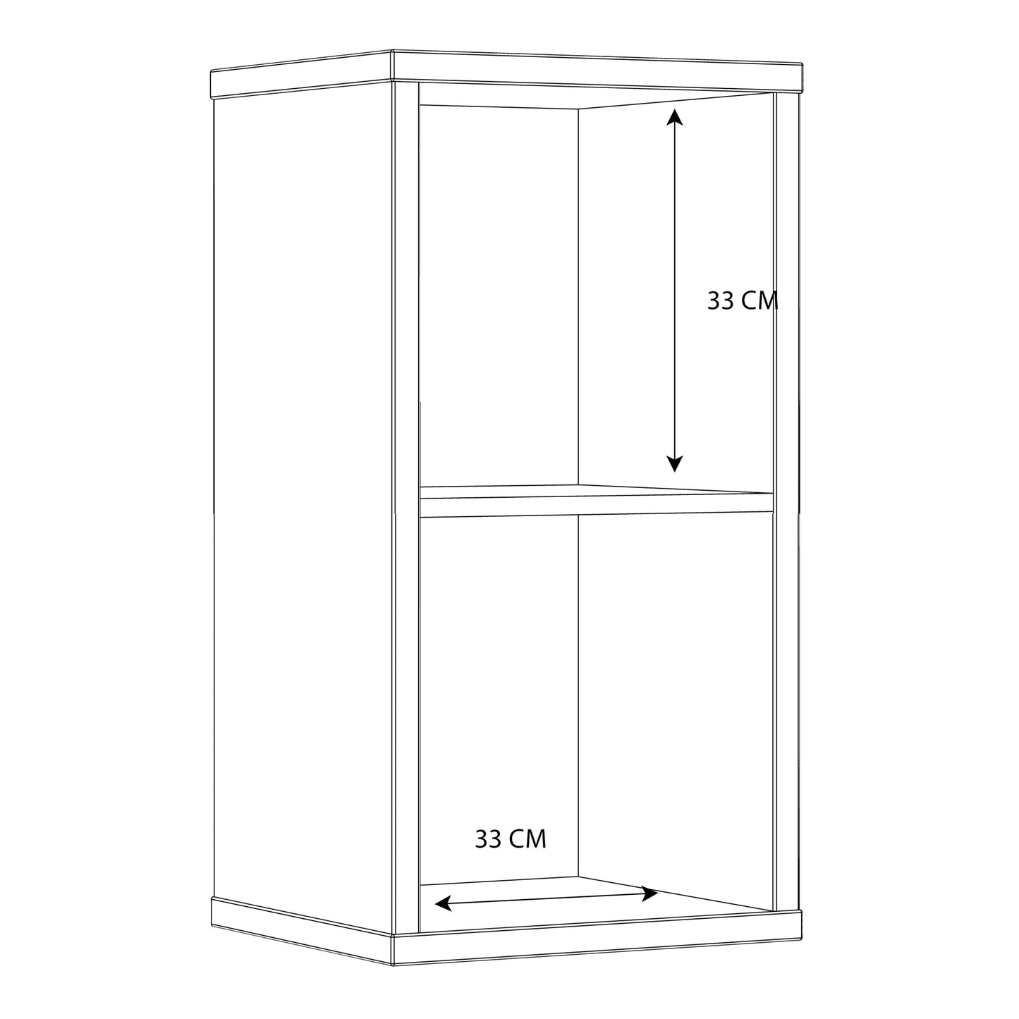 mauro 1 shelf storage unit in white high gloss/white